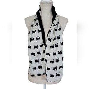 Chico's Silk Velvet Cat Print Scarf